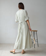 HALF SLEEVE JACQUARD SWITCHING ONEPIECE
