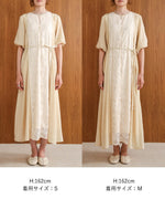 HALF SLEEVE JACQUARD SWITCHING ONEPIECE