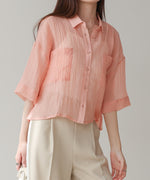 シアーショートシャツブラウス