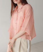 シアーショートシャツブラウス