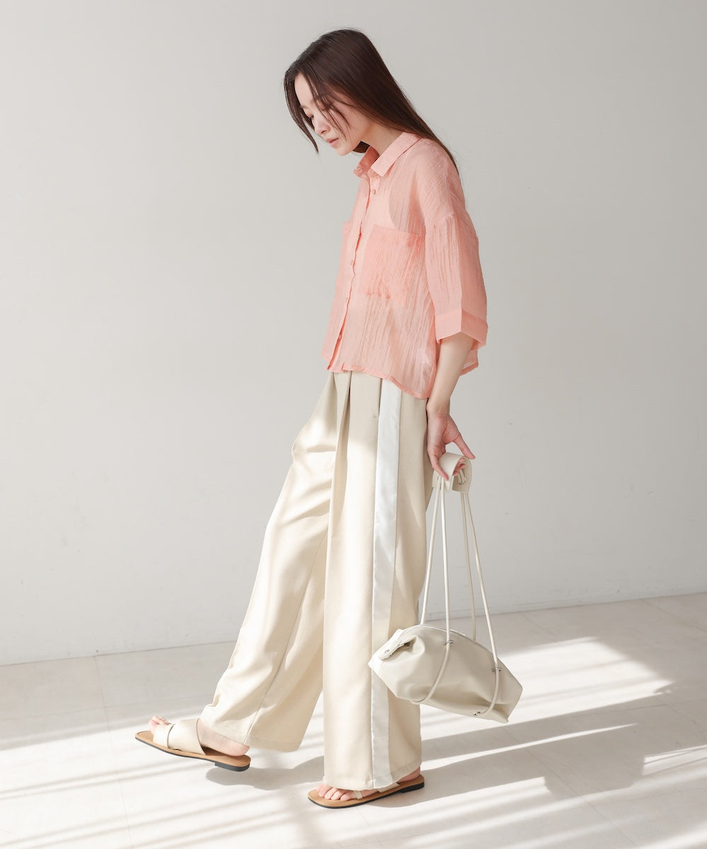 シアーショートシャツブラウス