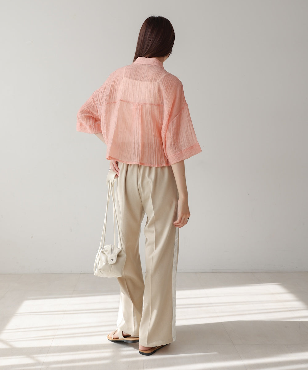 シアーショートシャツブラウス