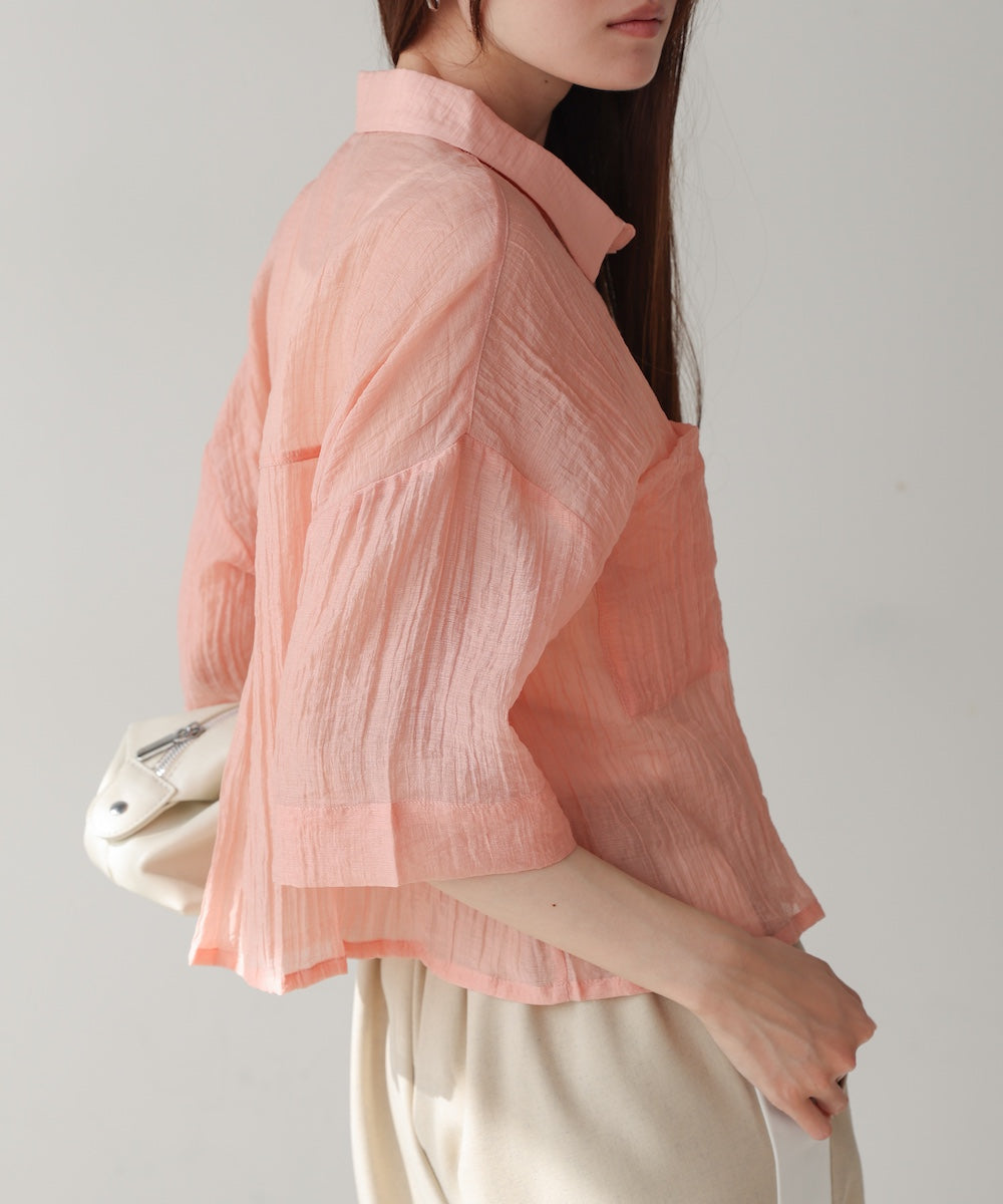 シアーショートシャツブラウス