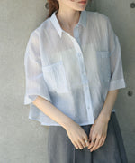 シアーショートシャツブラウス