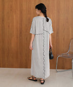 mellow switching striped pleated onepiece