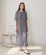 mellow switching striped pleated onepiece