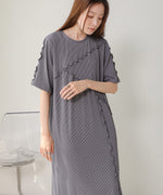 mellow switching striped pleated onepiece