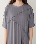 mellow switching striped pleated onepiece