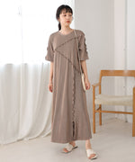 mellow switching striped pleated onepiece