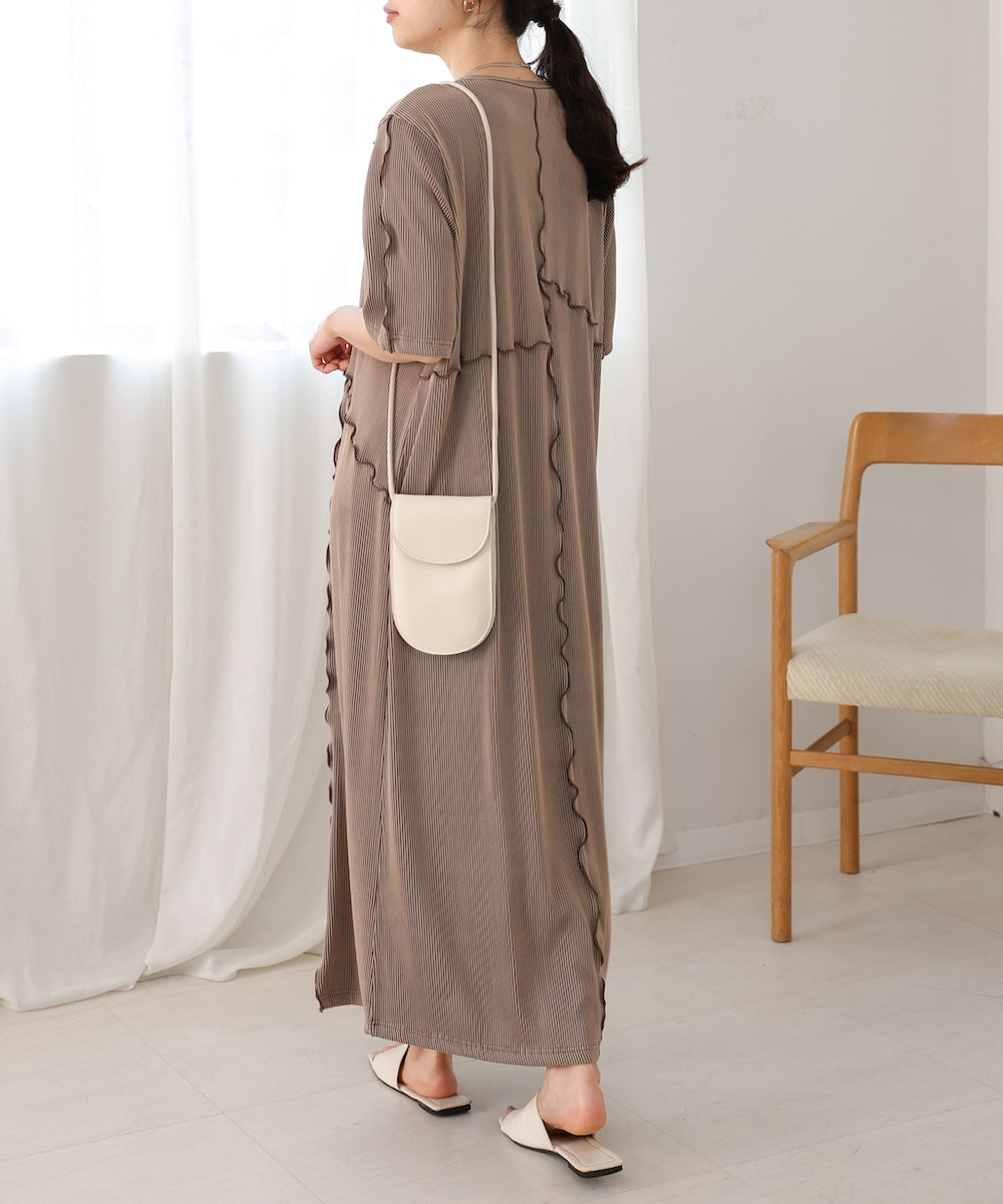 mellow switching striped pleated onepiece