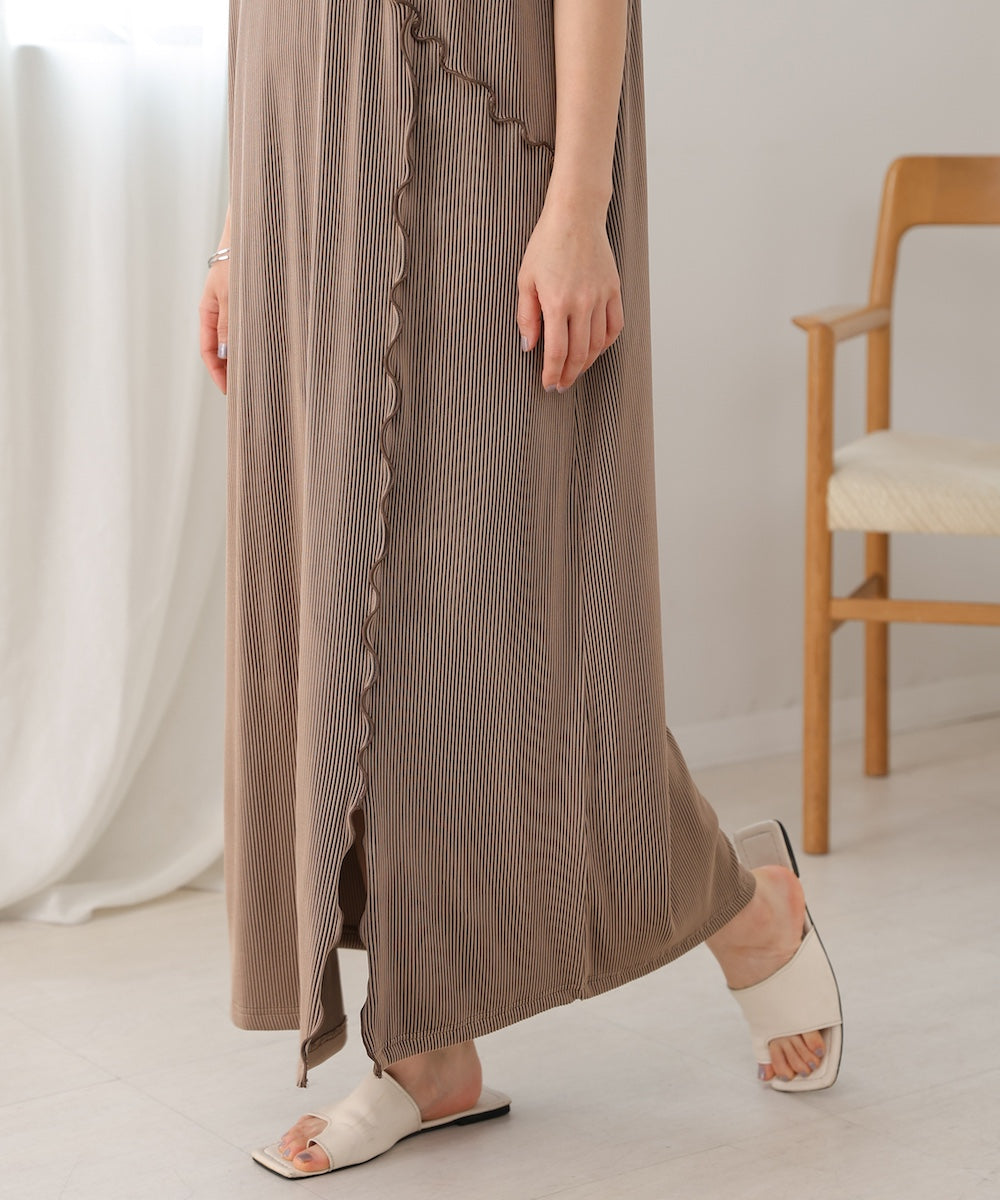 mellow switching striped pleated onepiece