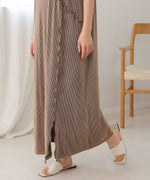 mellow switching striped pleated onepiece