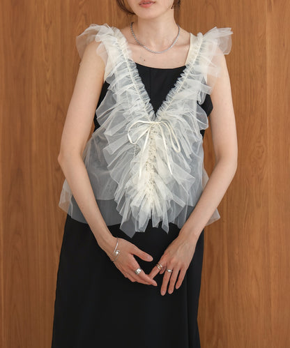 tulle gathered bustier