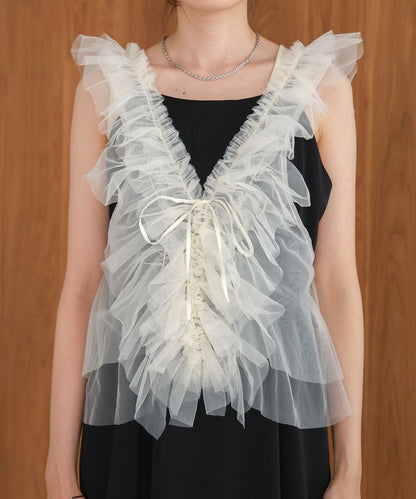 tulle gathered bustier