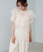 【2点セット】チュールビスチェ＋ボリュームスリーブブラウスセット