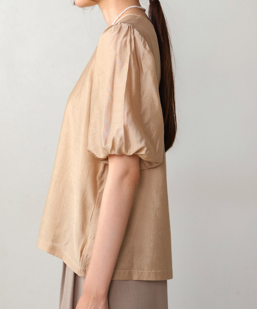 【2点セット】チュールビスチェ＋ボリュームスリーブブラウスセット