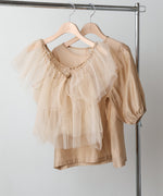 【2点セット】チュールビスチェ＋ボリュームスリーブブラウスセット