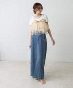 【2点セット】チュールビスチェ＋ボリュームスリーブブラウスセット