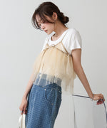 【2点セット】チュールビスチェ＋ボリュームスリーブブラウスセット