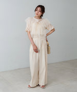 【2点セット】チュールビスチェ＋ボリュームスリーブブラウスセット