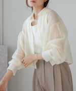 tuck sleeve compact sheer shirt blouse