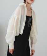 tuck sleeve compact sheer shirt blouse