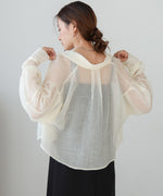 tuck sleeve compact sheer shirt blouse