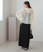 tuck sleeve compact sheer shirt blouse