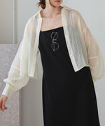 tuck sleeve compact sheer shirt blouse