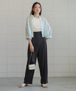 tuck sleeve compact sheer shirt blouse