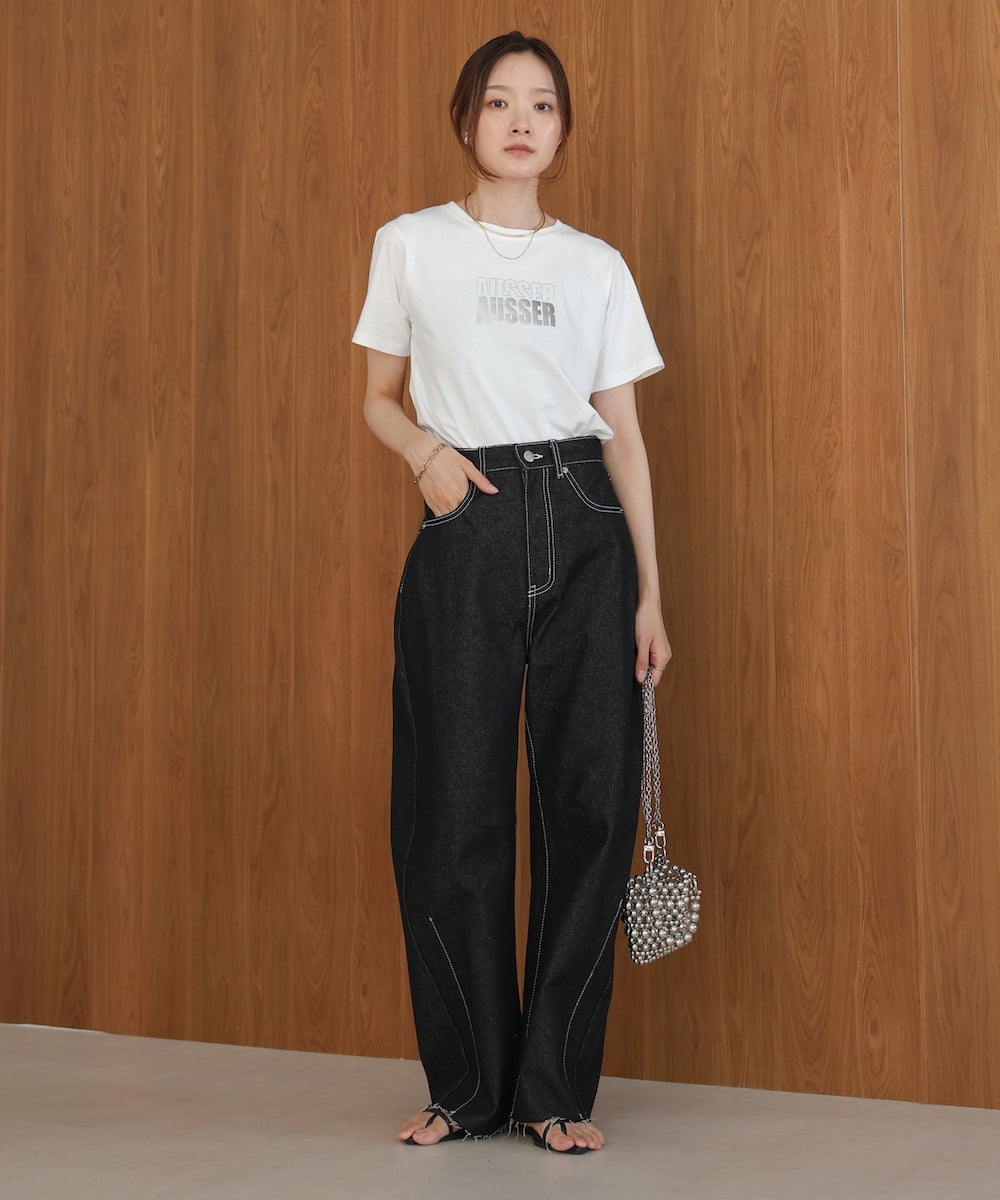 silver logo print T-shirt