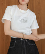 silver logo print T-shirt
