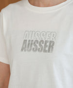silver logo print T-shirt