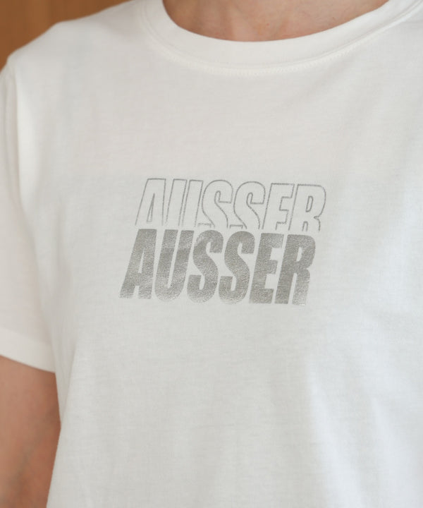 silver logo print T-shirt