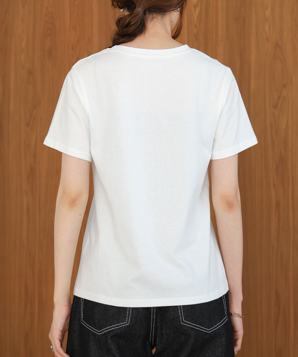 silver logo print T-shirt