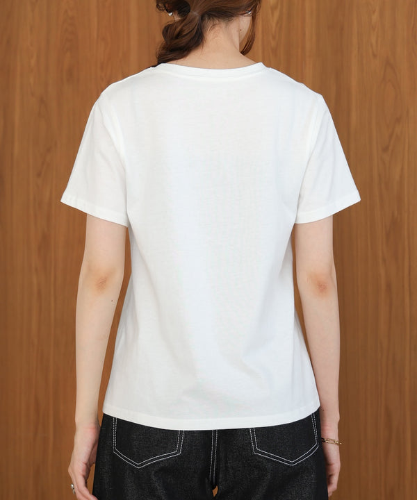 silver logo print T-shirt