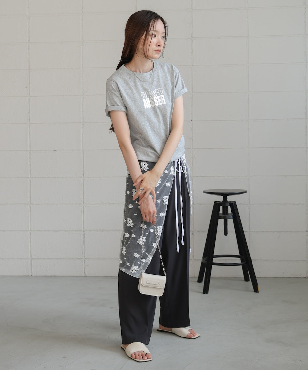 silver logo print T-shirt
