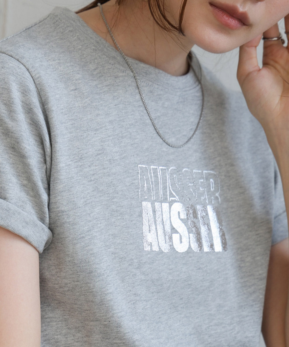 silver logo print T-shirt