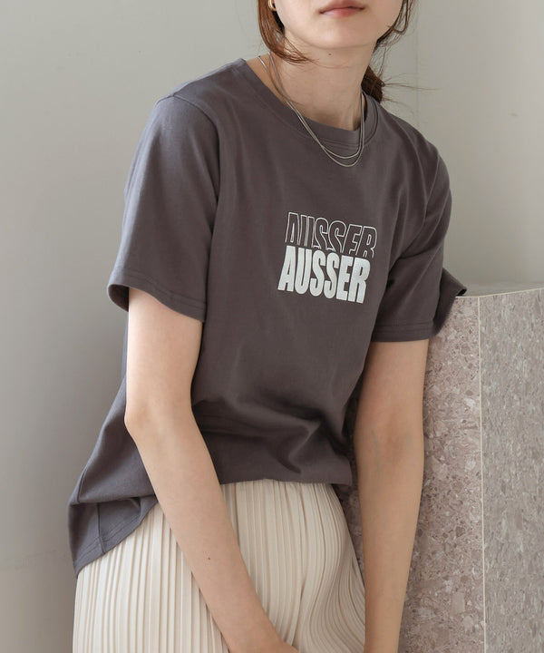 silver logo print T-shirt