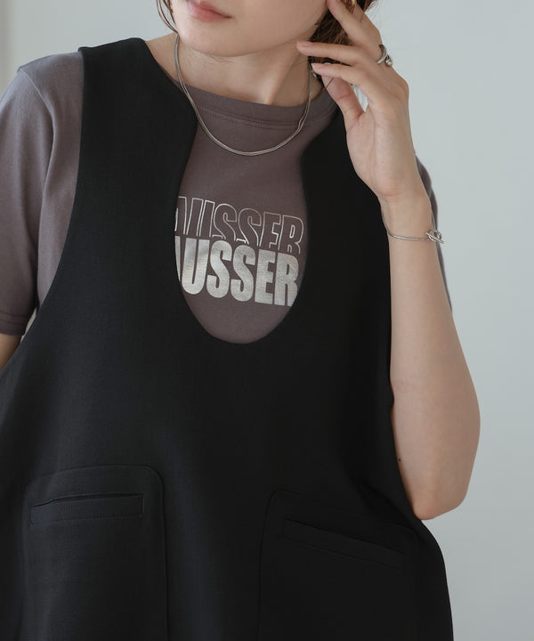 silver logo print T-shirt