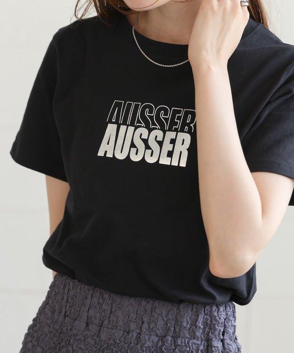 silver logo print T-shirt