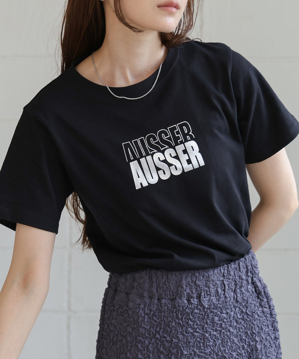 silver logo print T-shirt