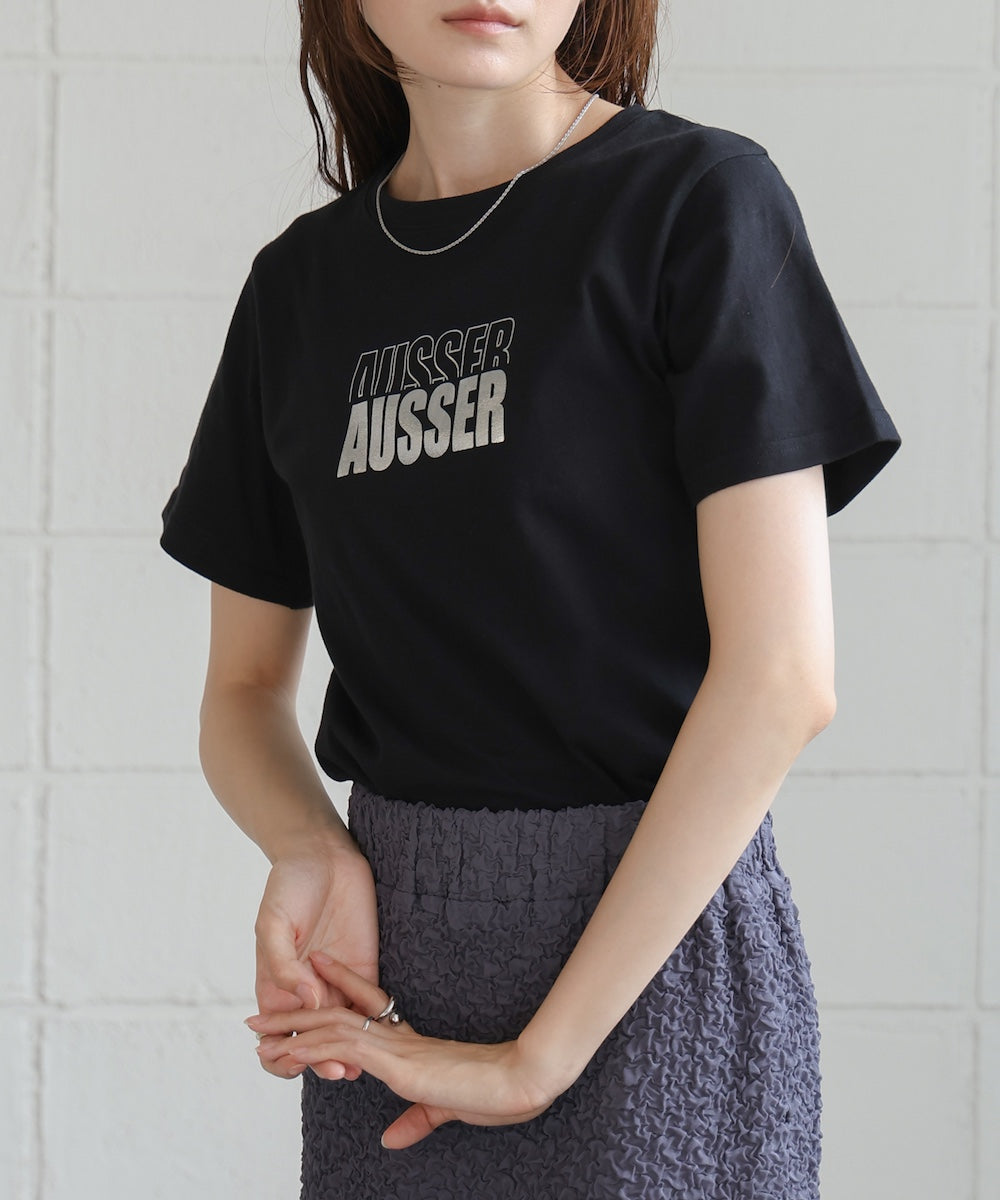 silver logo print T-shirt