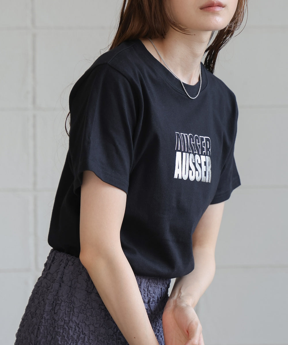 silver logo print T-shirt
