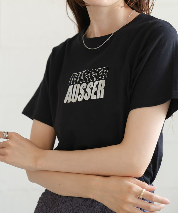 silver logo print T-shirt