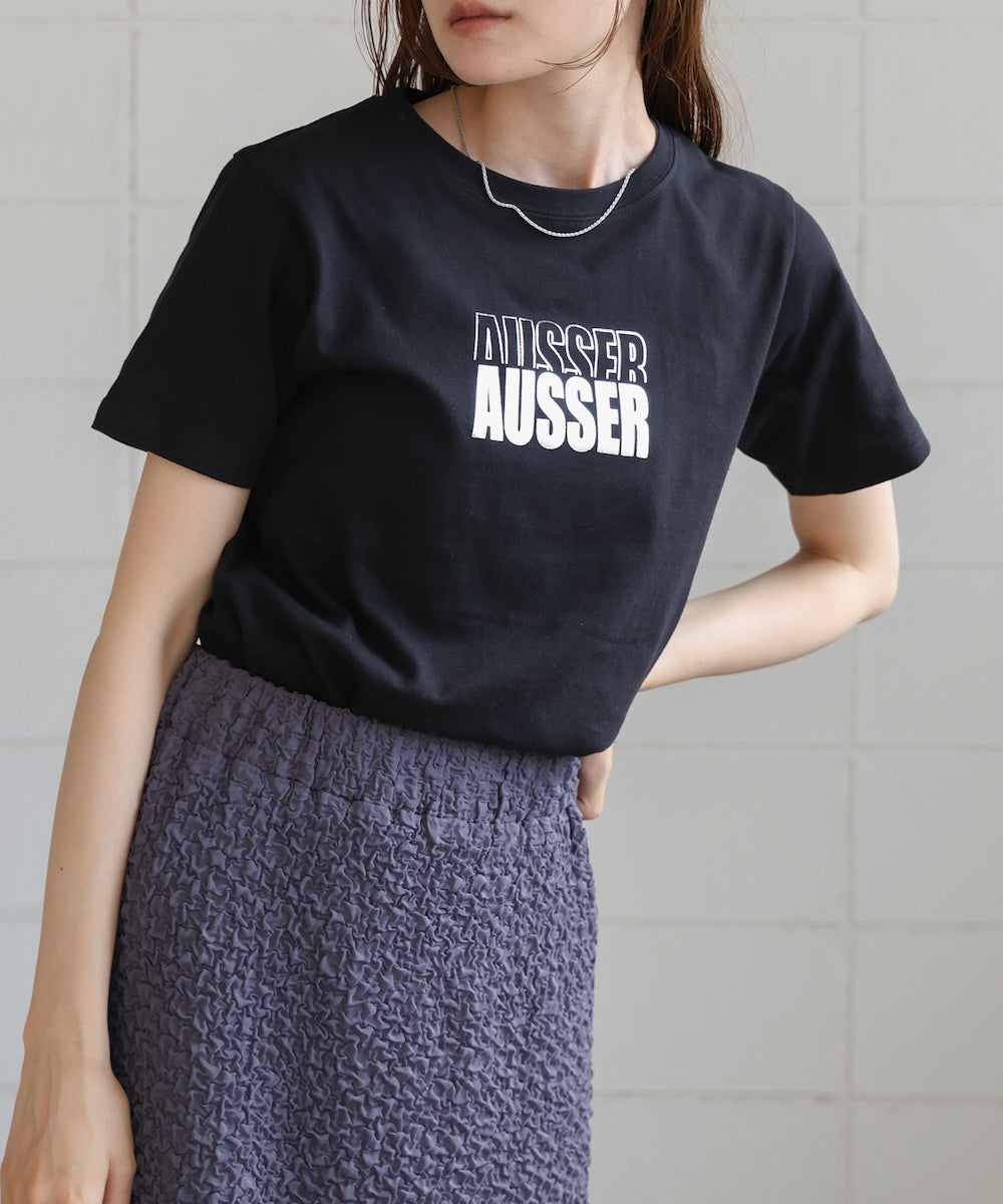 silver logo print T-shirt