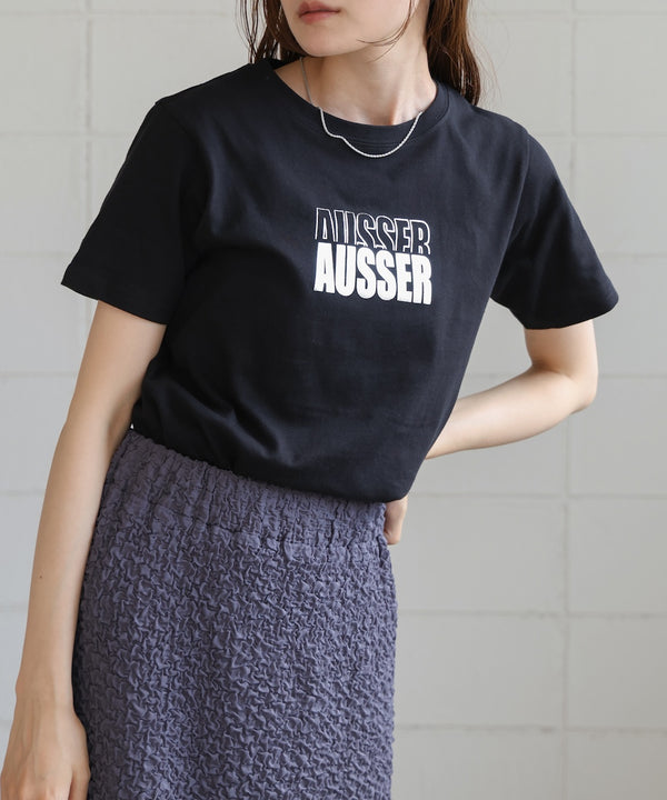 silver logo print T-shirt