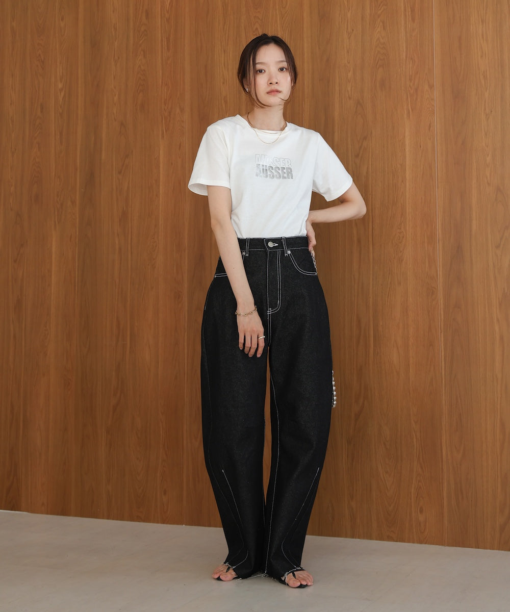 silver logo print T-shirt