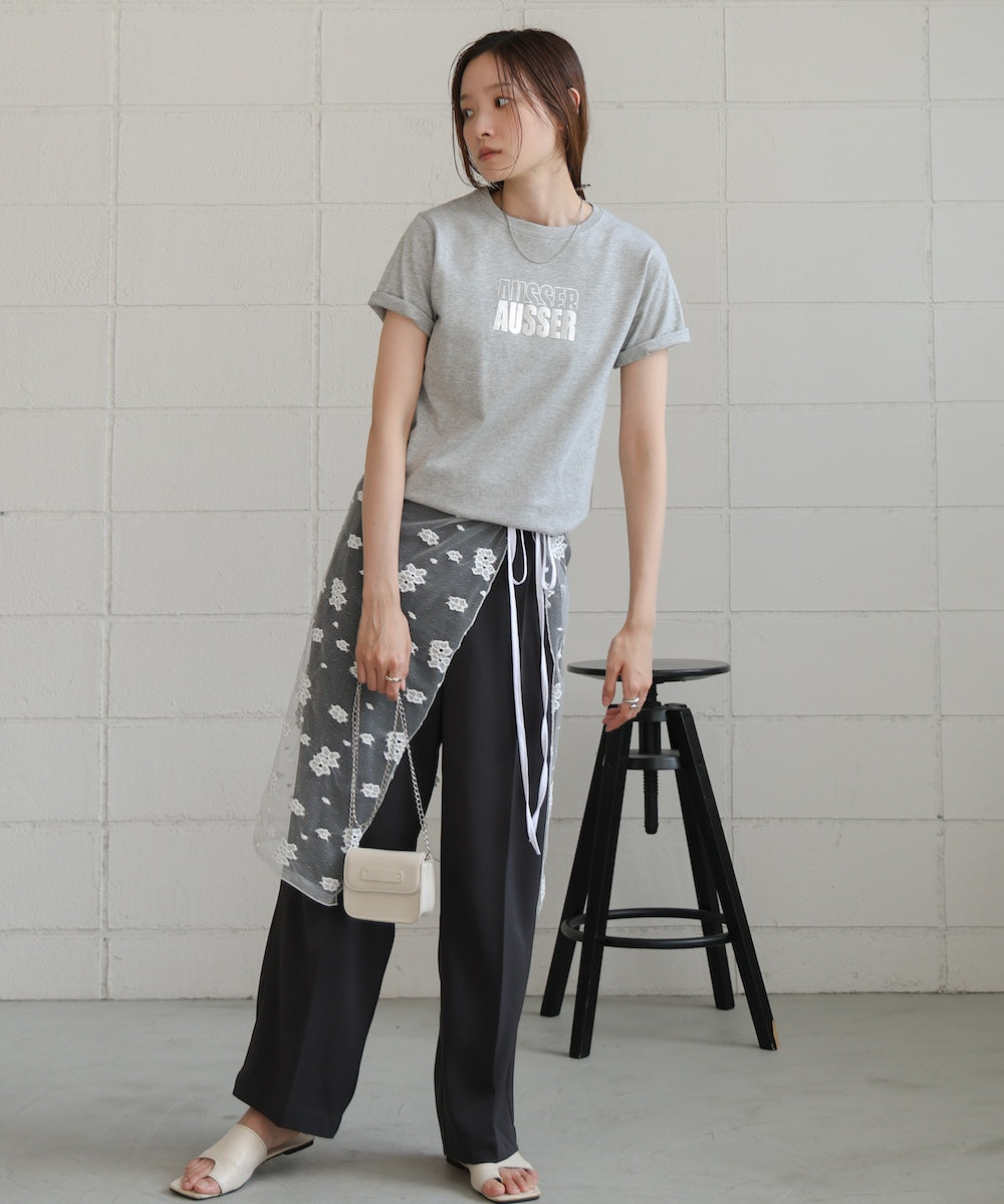silver logo print T-shirt