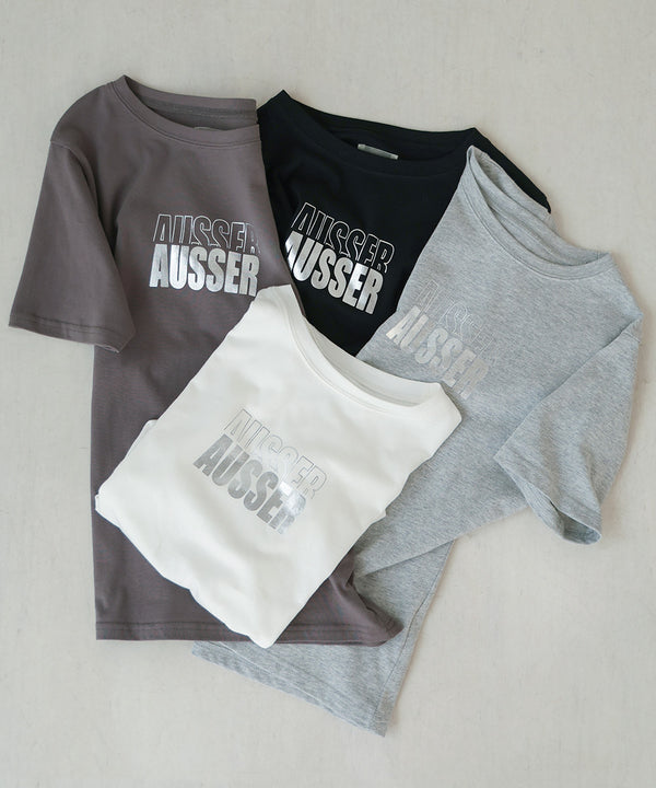 silver logo print T-shirt